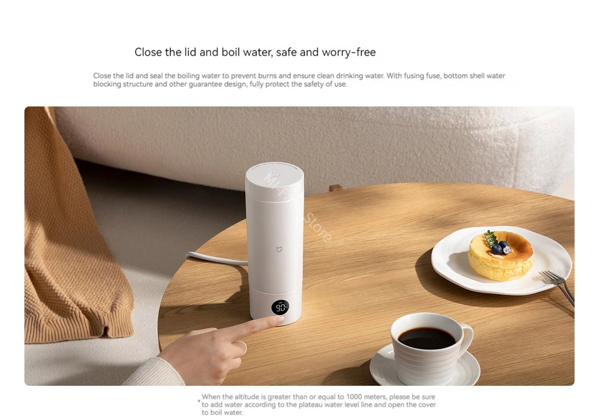 Xiaomi Mijia Kannettava Sähköinen Lämmityskuppi 2 - 316 Ruostumaton Teräs, Kiehumiskuppi Opiskelijoille ja Asuntolaan