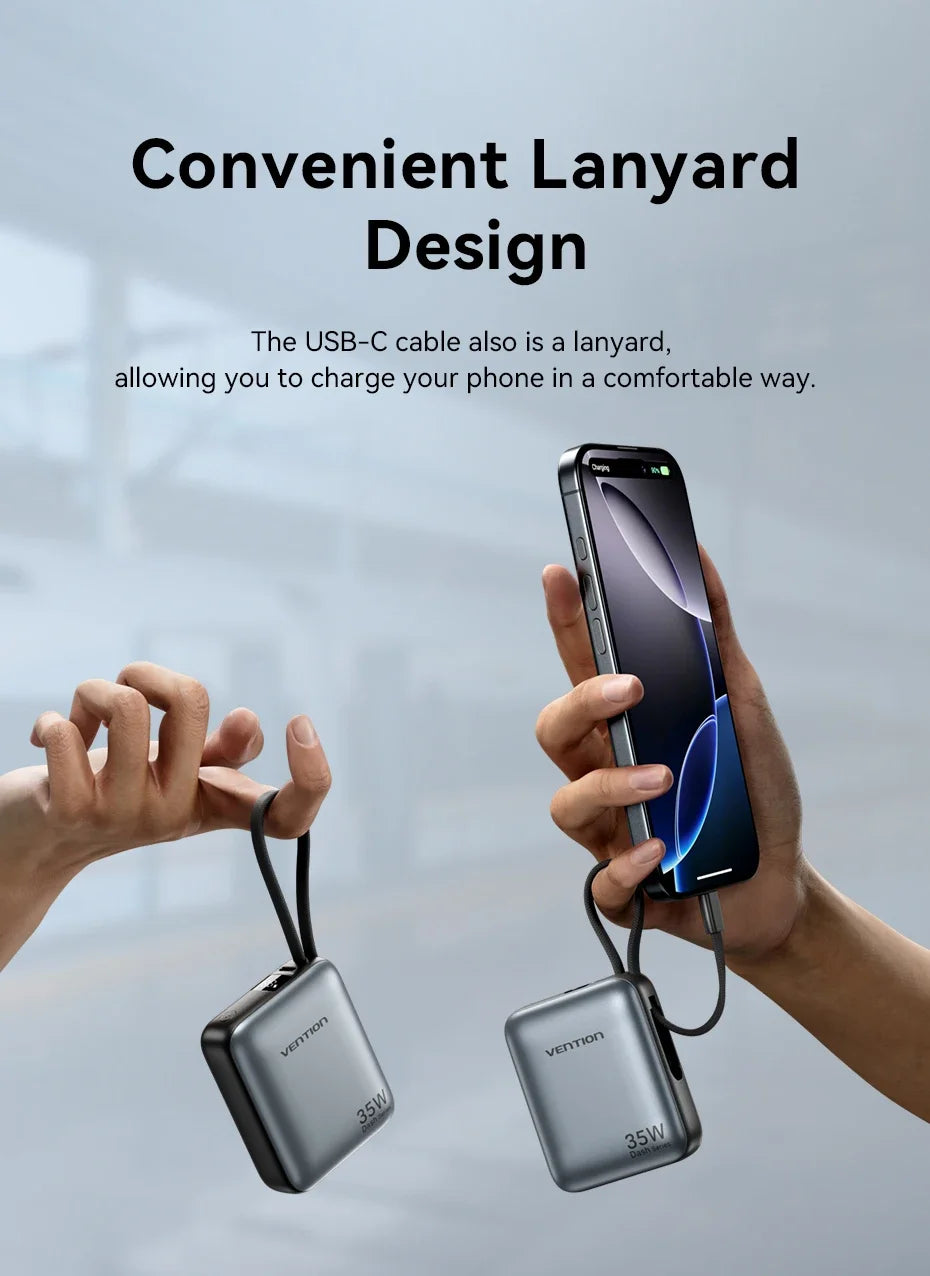 Vention CCV 35W Powerbank, compact 10000mAh, fast charging