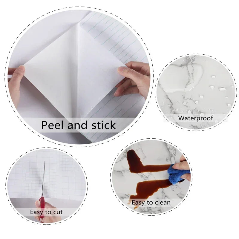 Marble patterned self-adhesive wallpaper, available in many different variations