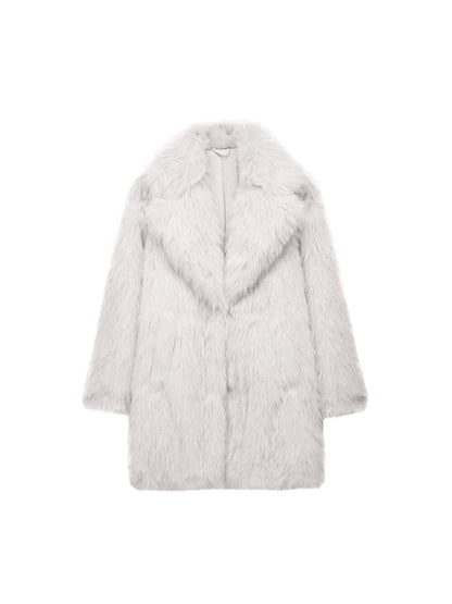 Indefeir French faux fur coat for women
