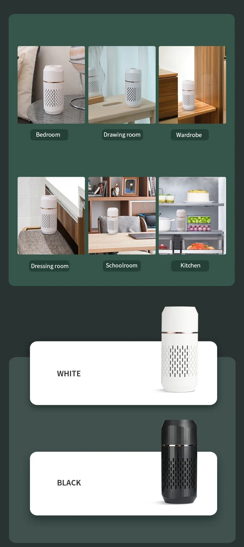 Negatiivinen Ionigeneraattori Ilmanpuhdistin - Autoon ja Kotiin, Poistaa Formaldehydin ja Hajut