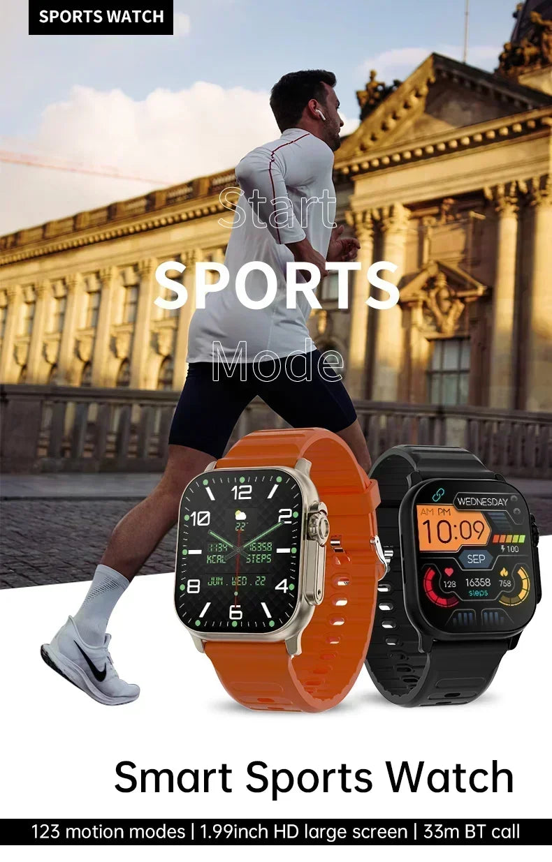 Smart Watch 9 Ultra Gen 2 - NFC Älykello 2.2" Näytöllä, Bluetooth-Puhelut, Fitness-Seuranta - Harmaa
