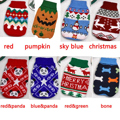 Knitted dog sweater, warm winter clothing for small and medium-sized dogs