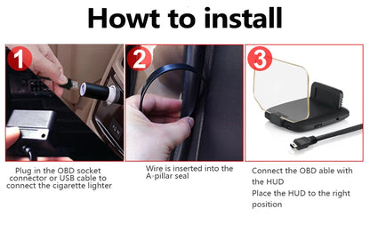 C1 HUD Head-Up Display - OBD2 GPS Navigointi Tuulilasiprojektori Autoon