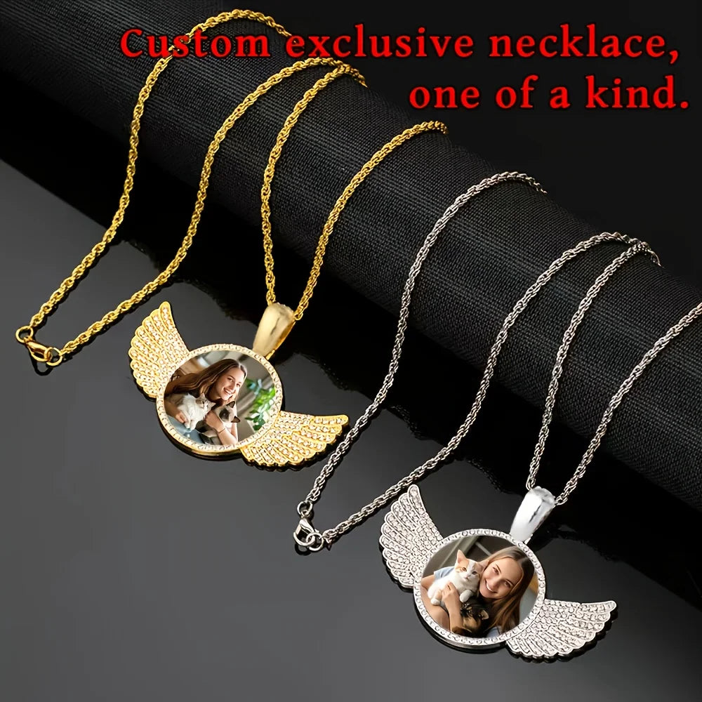 Enkelin siipi valokuvakaulakoru