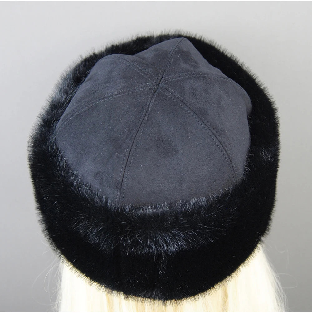 Women's luxury mink fur hat, available in different variations