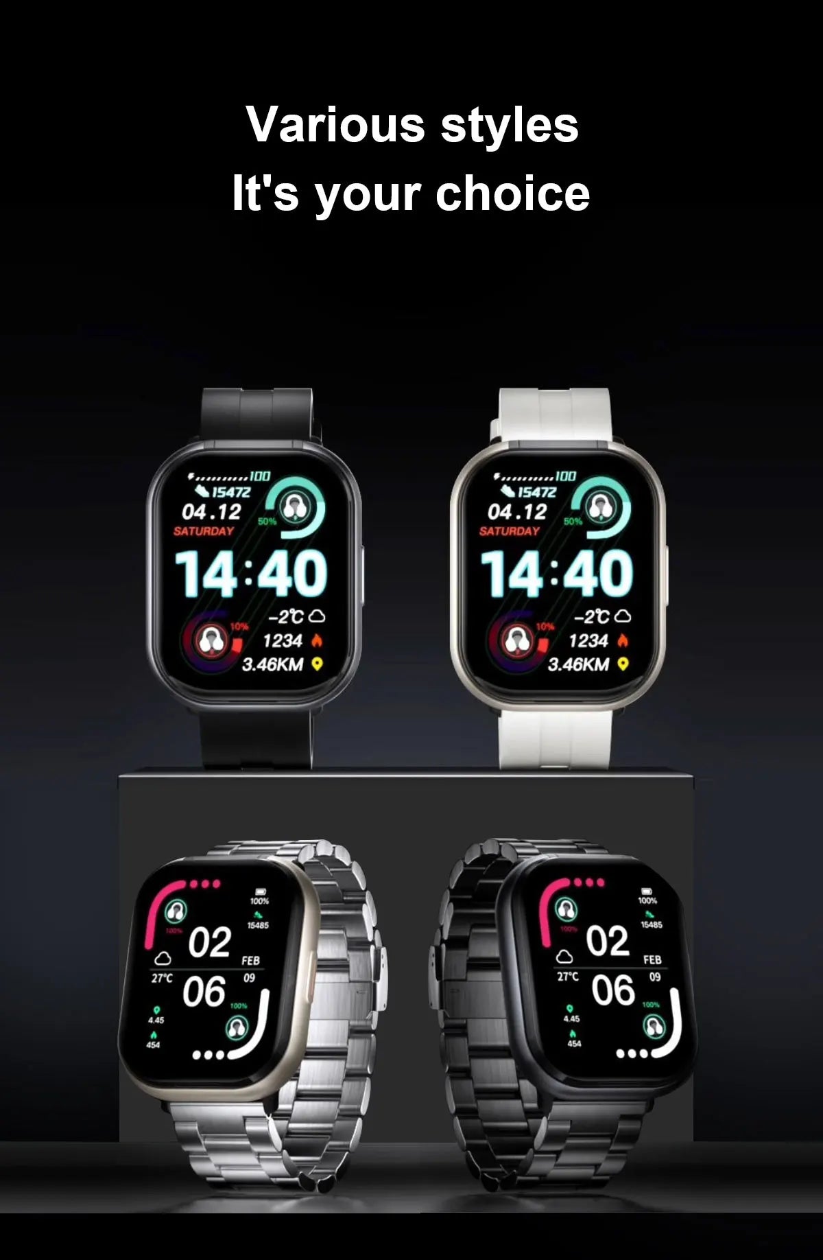 2-in-1 Smartwatch with wireless headphones, calls, health modes, sports modes, New 2025