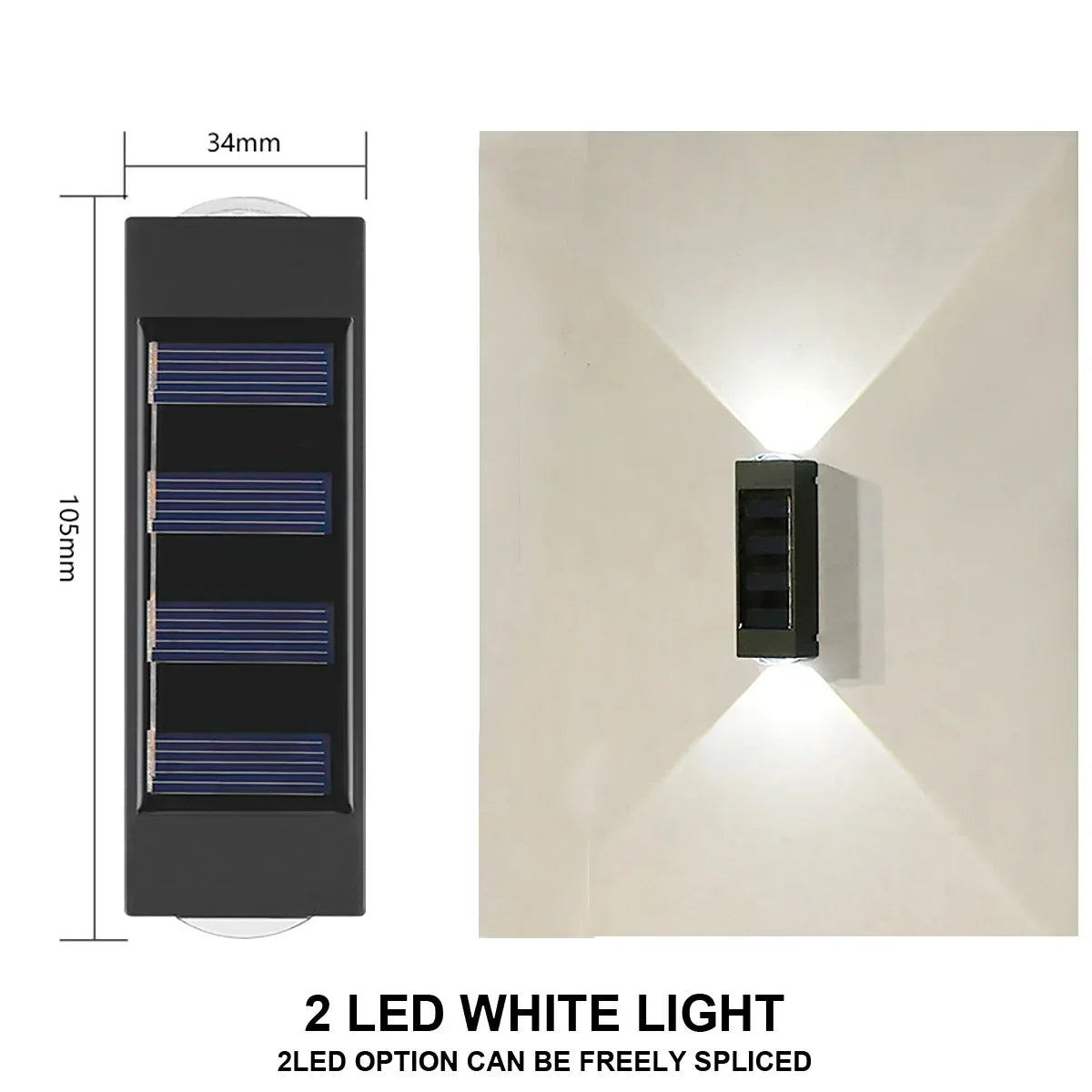 Solar-powered LED outdoor light, for the yard and garden, available in different variations