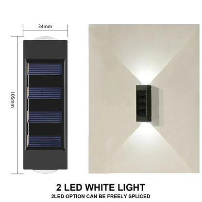 Solar-powered LED outdoor light, for the yard and garden, available in different variations