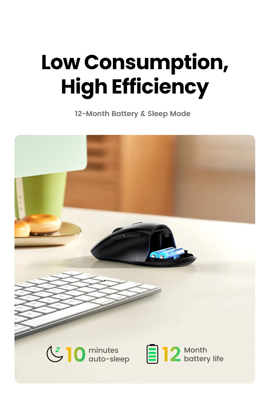 UGREEN Langaton Hiiri 1600DPI - Hiljainen 2.4GHz USB-hiiri PC & MacBook