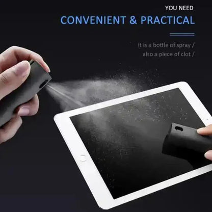 2-in-1 Näytönpuhdistusspray – Kannettava Puhdistussetti Mikrokuituliinalla