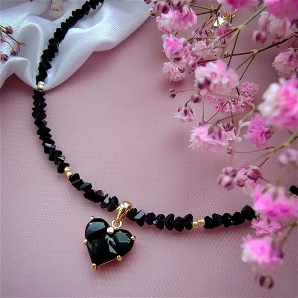 Zircon vintage heart pendant for women, available in different variations