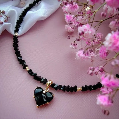 Zircon vintage heart pendant for women, available in different variations