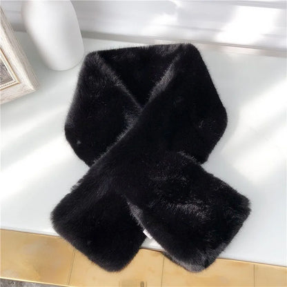 Soft women's rabbit fur scarf for winter