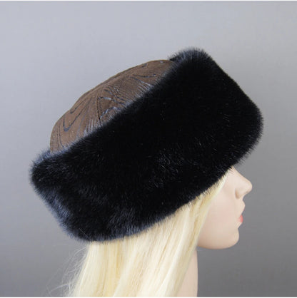 Women's luxury mink fur hat, available in different variations