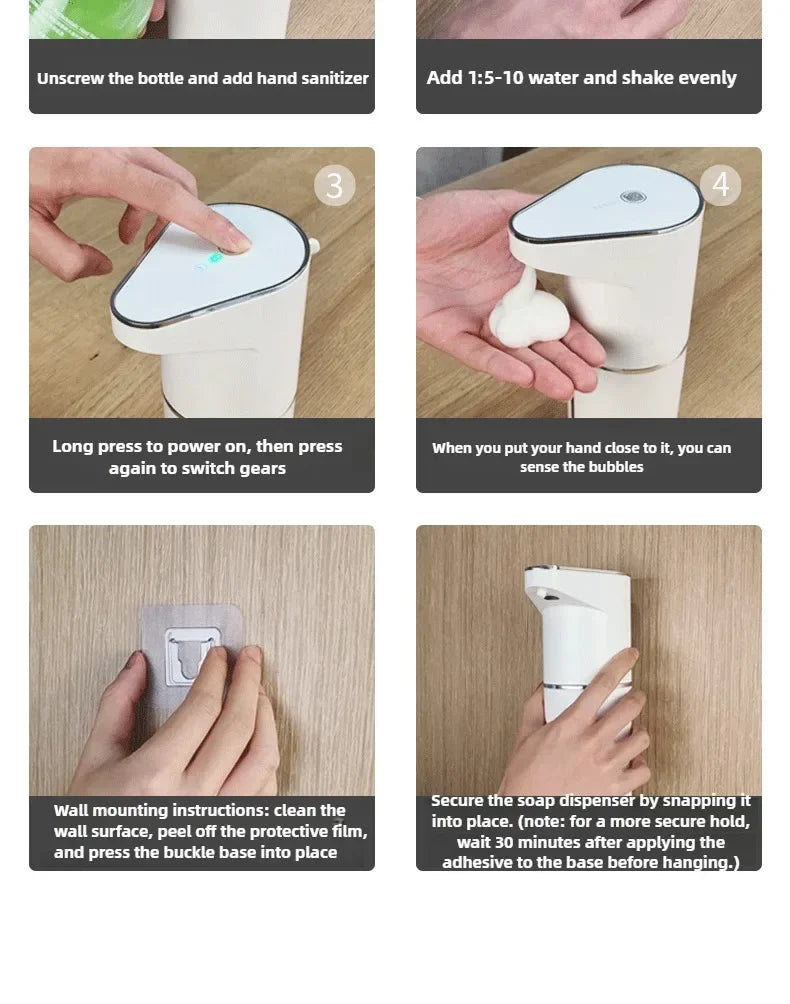 Automaattinen Vaahtoava Saippua-annostelija 2026 - USB-ladattava Älykäs Käsienpesulaite Kylpyhuoneeseen