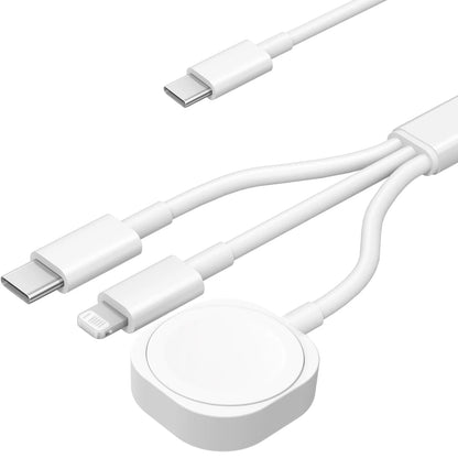 3-in-1 Magneettinen Lataustelakka – USB-C & USB-A – iPhone, Apple Watch & AirPods