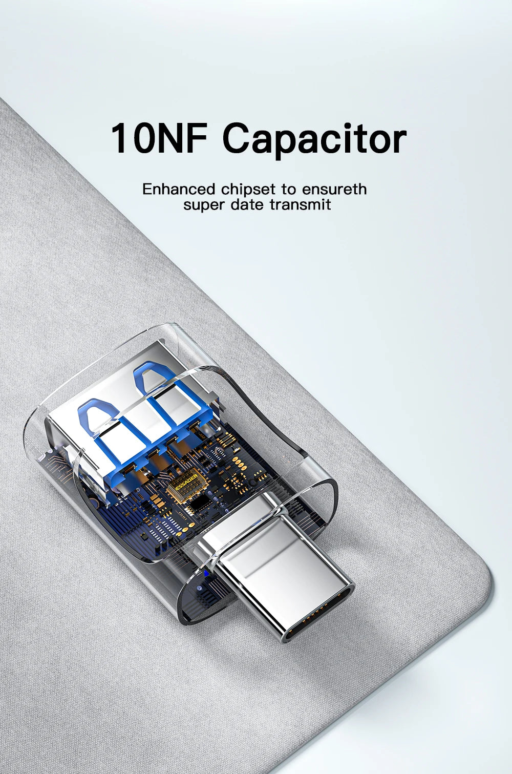 Essager USB 3.0 to Type-C OTG Adapteri - USB-A Muunnin MacBook & Laptop