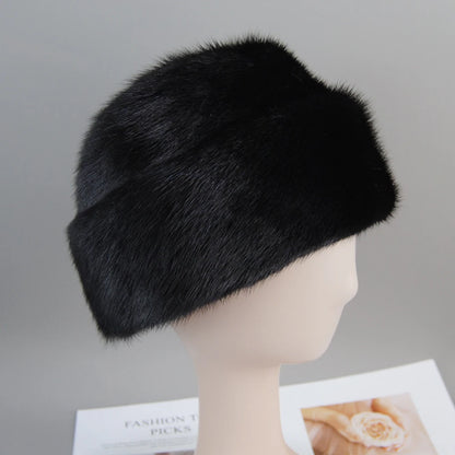 Genuine mink fur hat, luxury winter hat, unisex