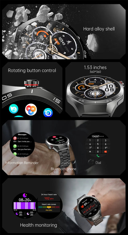 GT5 Pro GPS Smartwatch with AMOLED display, NFC payment function, health tracking