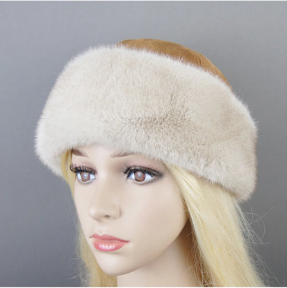 Women's luxury mink fur hat, available in different variations