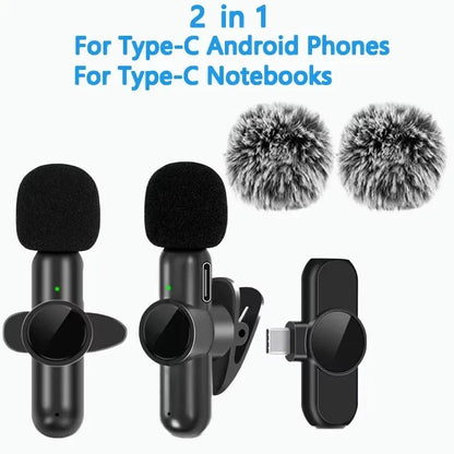 Langaton Lavalier-mikrofoni - Mini Älykäs Kohinanvaimennus iPhone & Android