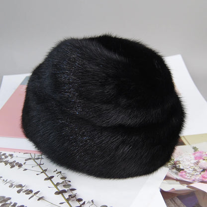 Genuine mink fur hat, luxury winter hat, unisex