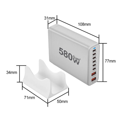 GAN charging station, powerful fast charger 580W
