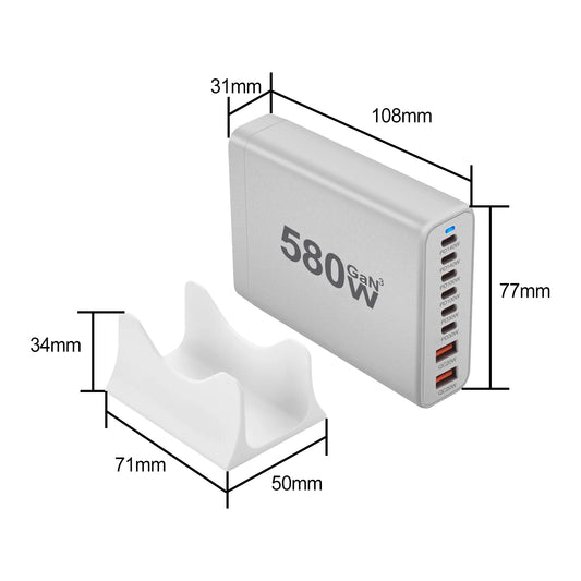 GAN charging station, powerful fast charger 580W