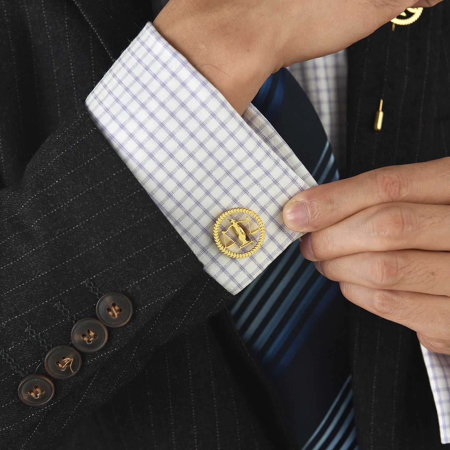 Men's Lawyer Tie Clip, Scales of Justice