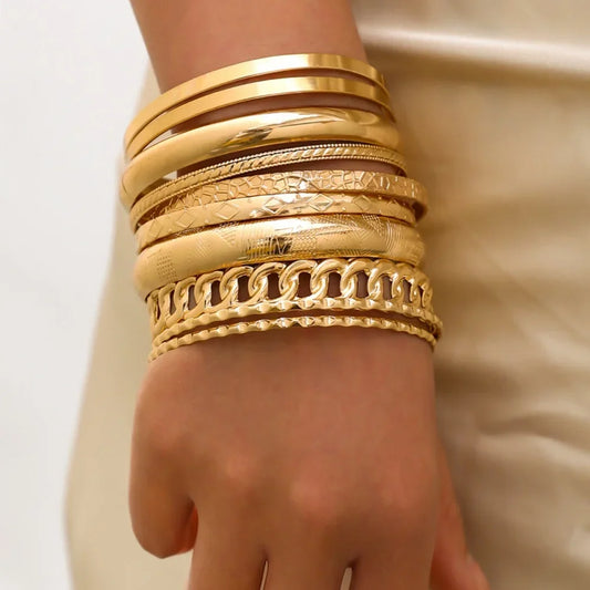 10 stylish bracelets in a set, for women