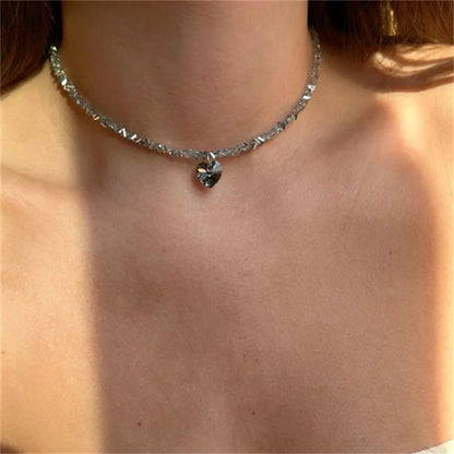 Zircon vintage heart pendant for women, available in different variations