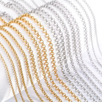 Yadreva stylish gold Rolo chain necklace, available in many different variations