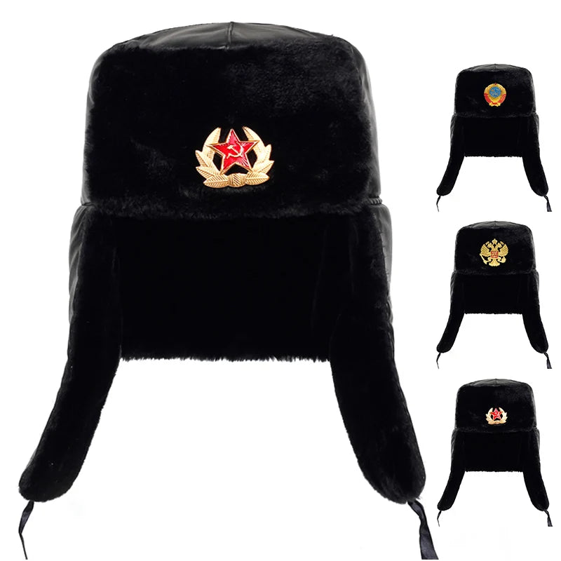 Men's Russian ushanka bomber hat