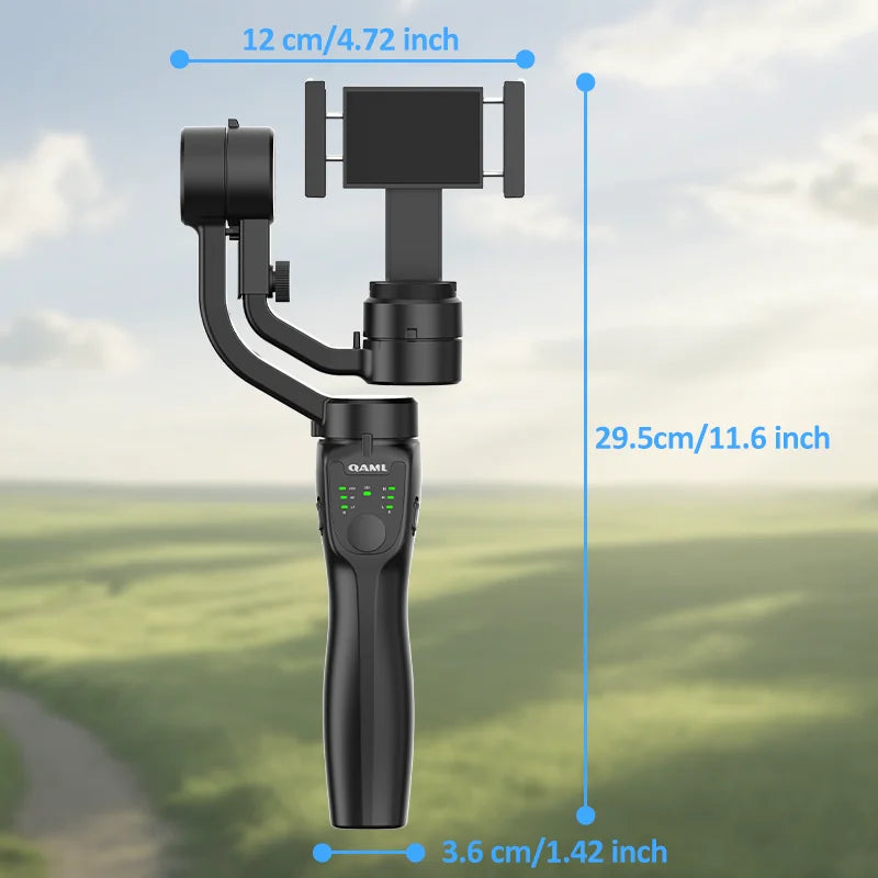 F8 3-akselinen Gimbal-puhelinpidike - Tärinänvaimennus Videokuvaukseen iPhone & Android