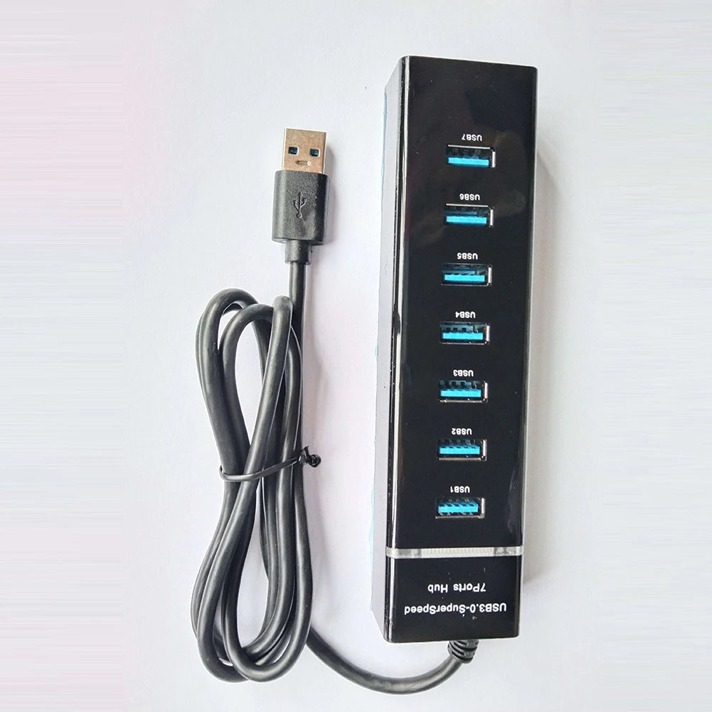 7-porttinen USB 3.0 -keskitin 120cm – Nopea USB-jakolaite PC:lle ja kannettavalle