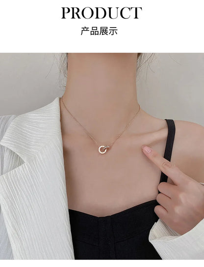 Rose Gold Roman Numeral Necklace