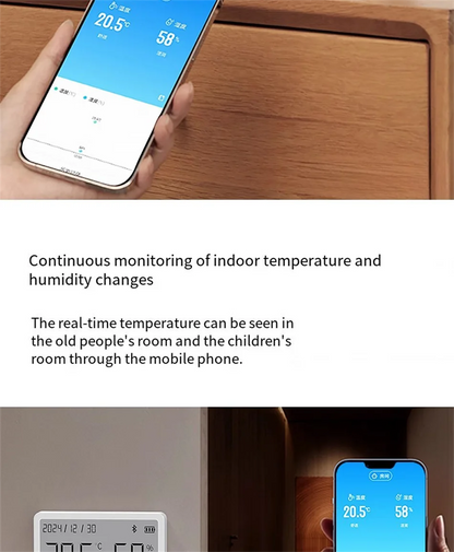 LCD Digitaalinen Lämpö- ja Kosteusmittari - Sisäilmamittari Kellolla