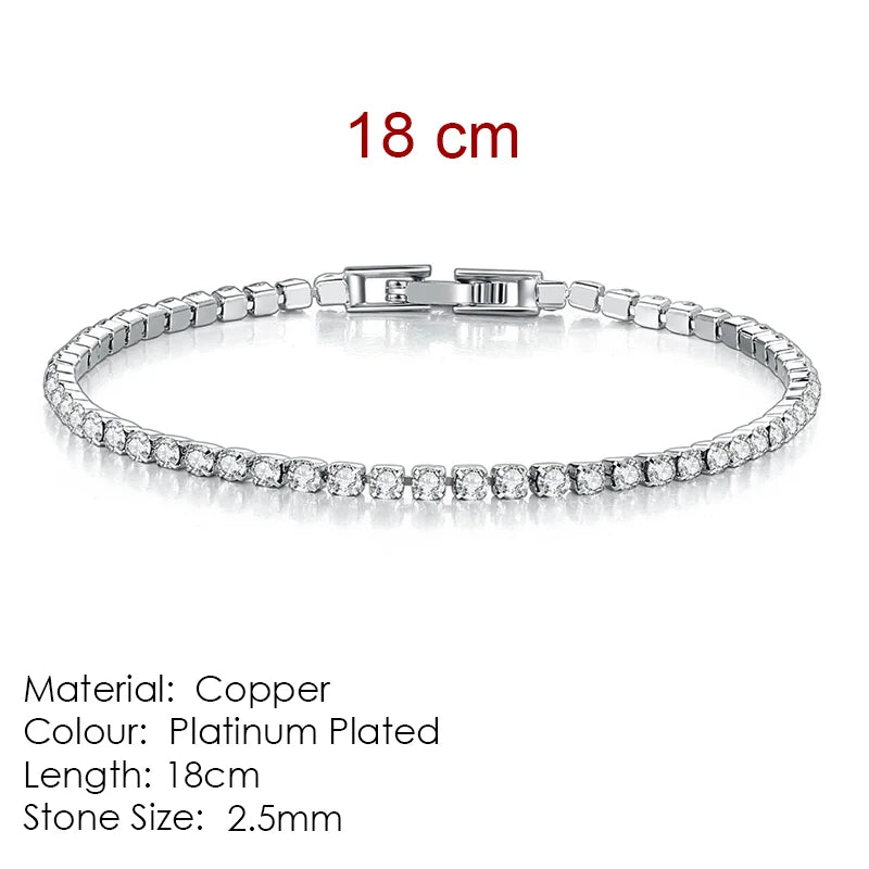 Tennis bracelet with zirconia stones, multi-colored sparkling design