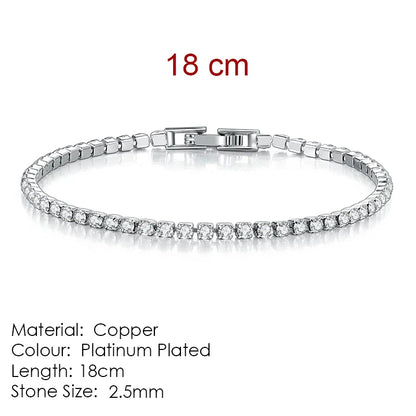Tennis bracelet with zirconia stones, multi-colored sparkling design