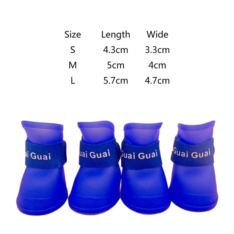 Waterproof dog boots 4pcs, with adjustable strap and non-slip sole