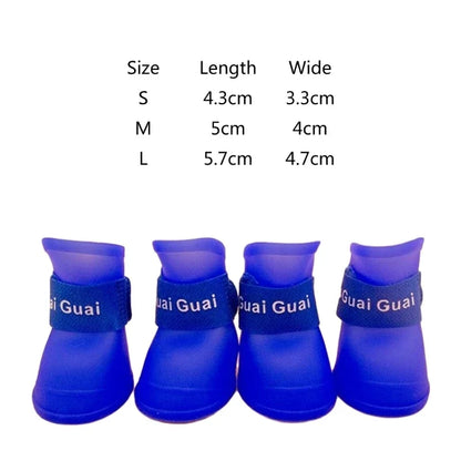 Waterproof dog boots 4pcs, with adjustable strap and non-slip sole