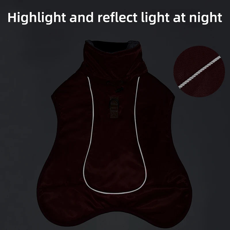 Dog winter coat for large dogs, warm and windproof