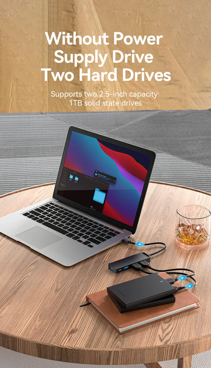 Vention USB 3.0 Hub 4 Porttia - Ohut Nopea Jakaja MacBook, PC & Laptop