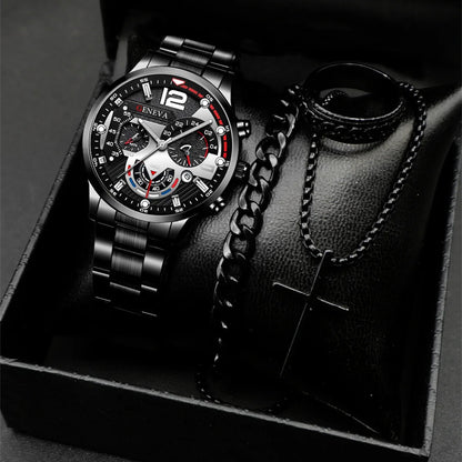 Stylish men's watch and jewelry set, just the watch or the whole package