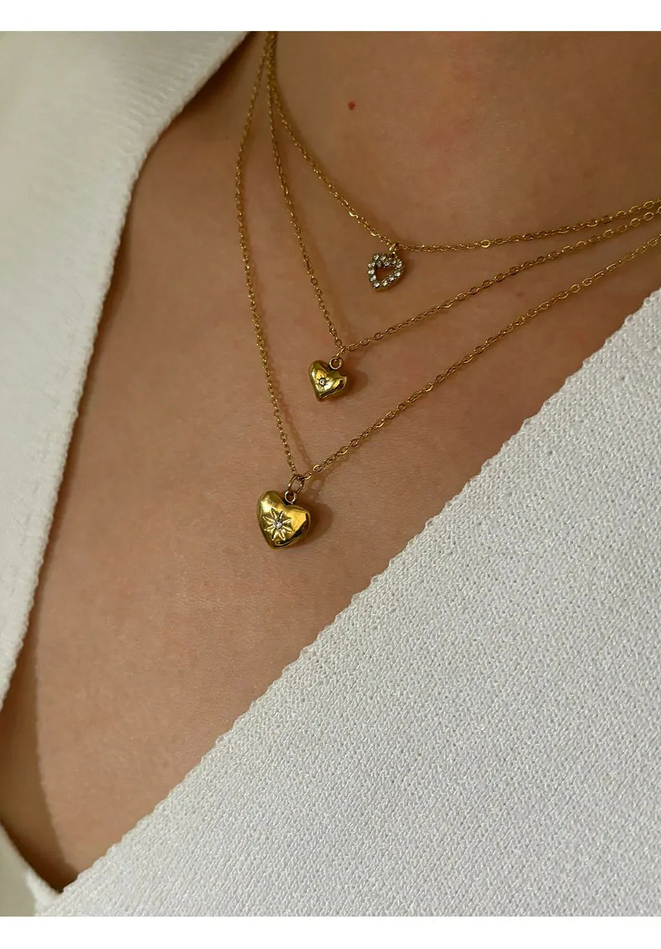 18K kullattu sydänriipus kaulakoru naisille, eri variaatioita
