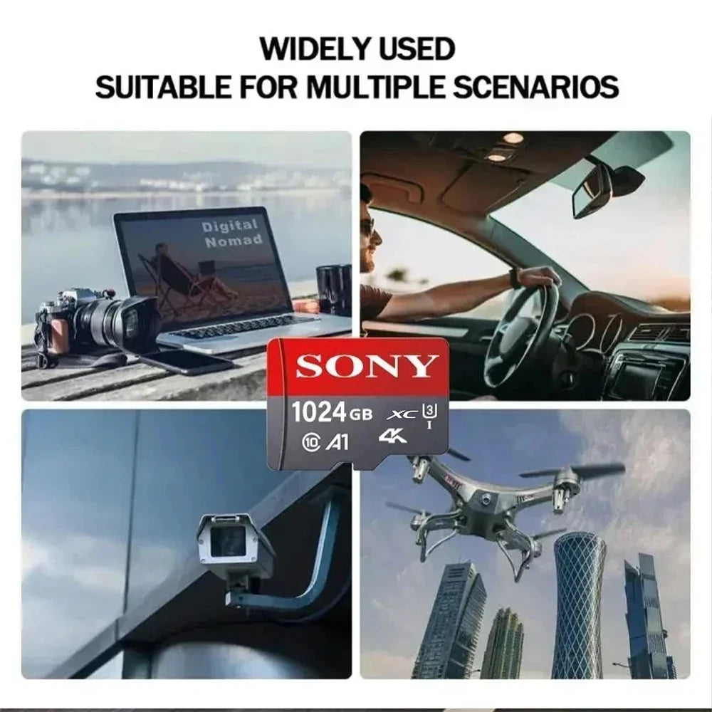 Sony Micro SD-muistikortti 64GB-1TB – Class 10 TF-kortti Puhelimeen, Kameraan ja Droneen