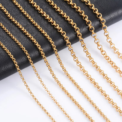 Yadreva stylish gold Rolo chain necklace, available in many different variations