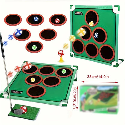 Portable golf practice net with 6 goals, for indoor and outdoor use