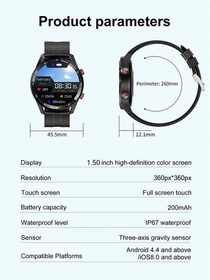 Premium Smartwatch, Bluetooth calls, versatile health tracking, fitness tracking, business design